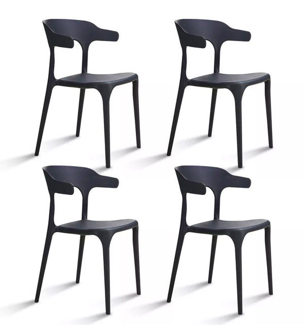 prezzo Set 4 Sedie Impilabili 50x75,5x52 cm in Polipropilene New America Nero