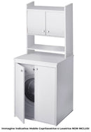 Scaffale Sopra Lavatrice da Appoggio Salvaspazio 65x79x26,5 cm in PVC Bianco