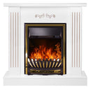 Camino Elettrico da Pavimento 90,5x94x26,5 cm Effetto Fiamma 2000W Smile & Meridian Bianco