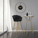 Tavolo Bar Circle Ø60x105 cm in Ferro MDF e Specchio Oro