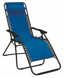 Sedia Sdraio Zero Gravity Reclinabile Pieghevole in Ferro e Textilene Soriani Gran Relax Rio Blu