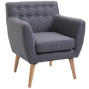 Poltrona Stile Nordico in Tessuto Grigio Chiaro 68x58.5x76 cm 