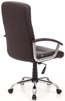 Poltrona da Ufficio Presidenziale in Similpelle Leader Marrone