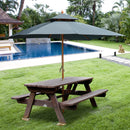 Ombrellone da Giardino 3x3 m Palo Ø48 mm in Bamboo Grigio