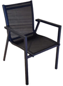 Sedia da Giardino in Alluminio e Textilene Vorghini Pienza Nera