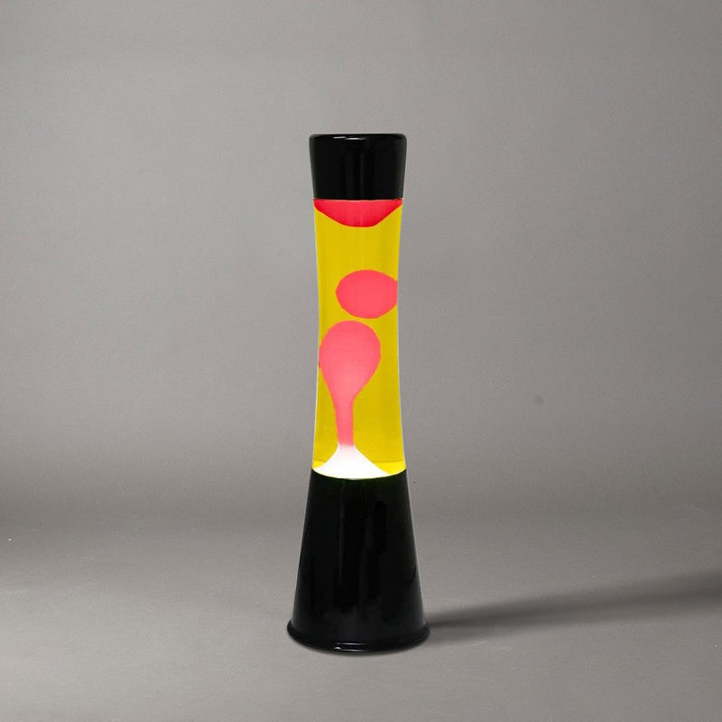 Lampada Lava Lamp 40 cm Base Nera con Magma Verde e Giallo