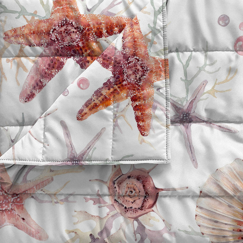 Trapuntino Estivo in Microfibra 100 gr con Stampa Starfish Basic Varie Misure