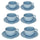 Set 6 Tazzine da Caffè con Piattino Ø7,5xh5 cm in Gres Porcellanato Juliet Azzurro Pastello