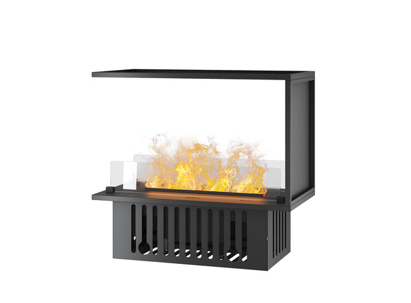 acquista Camino a Vapore Elettrico da Incasso 80x50x40 cm Invapo U800 in Acciaio Nero