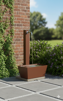Fontana da Giardino con Rubinetto Vaschetta e Base Belfer 42/QVR Ruggine