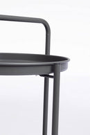 Tavolino da Esterno Carrello con Ruote Ø44,5x70h cm in Acciaio Austin Twin Antracite 