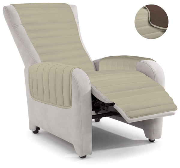 online Gesteppter Sesselbezug Doubleface Taubengrau/Braun