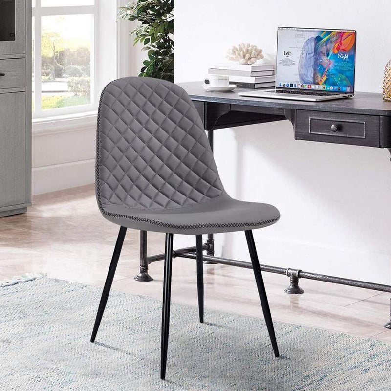 Set 4 Sedie 43x42x86 cm in Similpelle Trapuntata Bella Grigia