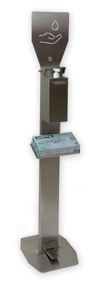 sconto Lisa Luxus-Pedalständer aus Stahl mit Händedesinfektionsspender