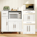 Mobile per Microonde 80x40x88,7 cm con Cassetto 2 Armadietti Ripiano Aperto e Piano Regolabile in Legno Bianco      