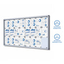 Bacheca con Ante Scorrevoli 181,5X98,2X5,9 cm in Alluminio Fondo Magnetico Silver