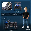 Quad Elettrico per Bambini ATV 6V Ricaricabile con Fari e Musica Blu      