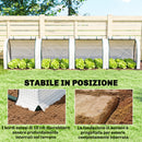 Serra a Tunnel 395x100x80 cm con 4 Porte in Acciaio e Plastica Impermeabile Anti UV Bianco      