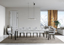  Tavolo Allungabile 140-400x90x77 cm Everyday Premium Bianco Frassino Gambe Antracite