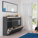 Scarpiera 2 Ante e 1 Antina a Ribalta 120x26,5x108 cm Magic Antracite Lucido