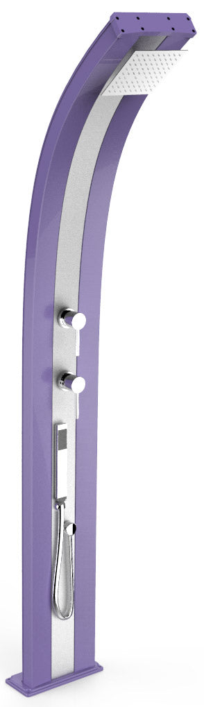 online Doccia Solare da Esterno Giardino 40L Miscelatore e Doccetta Mobile Arkema Dada Fascia Inox Viola