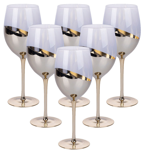 online Set mit 6 schicken Bechern in Villa d'Este Home Tivoli Transparent und Goldglas