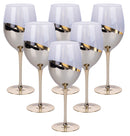 Set 6 Calici Chic in Vetro VdE Tivoli 1996 Trasparente e Oro