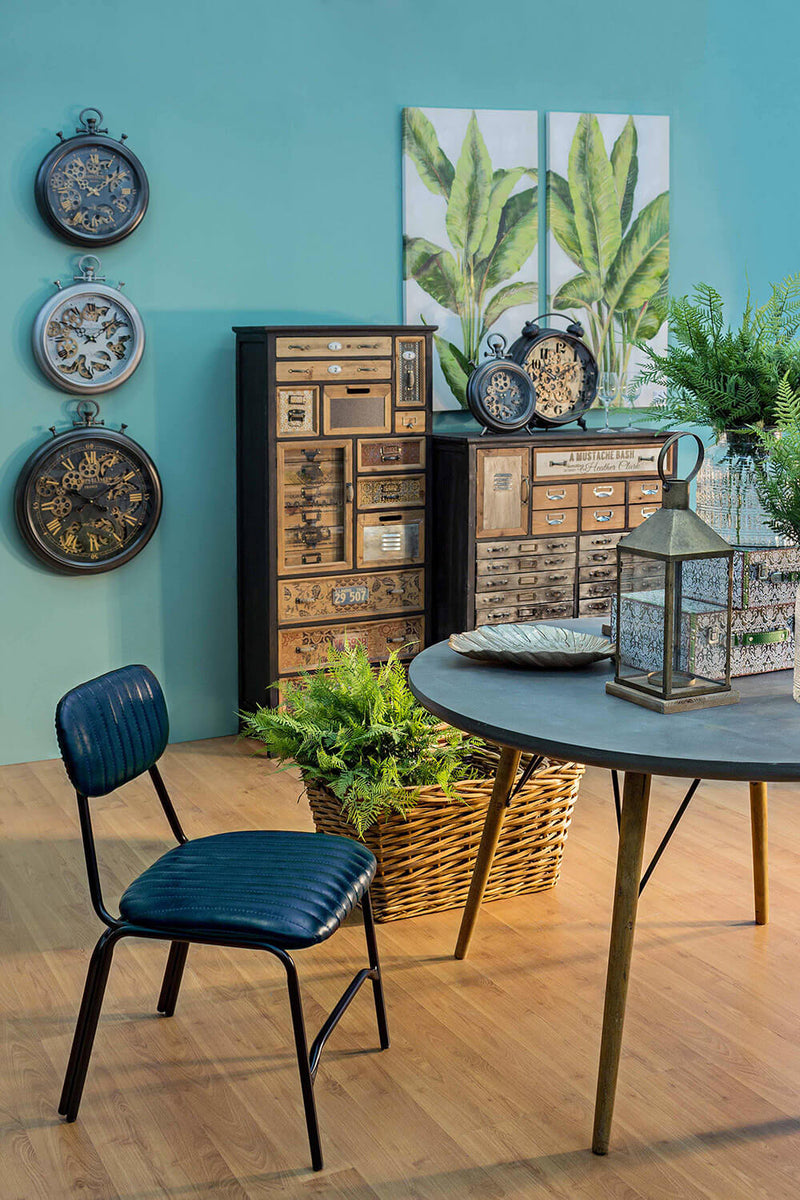 Orologio da Parete 40x6,7x50 cm in Acciaio e Vetro Engrenage