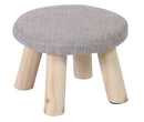 Pouf in Tessuto e Legno di Pino 29x29x20 cm Fumer Jimmy Grigio