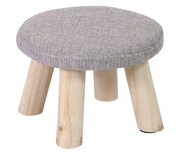 Hocker aus Stoff und Kiefernholz 29x29x20 cm Fumer Jimmy Grey online