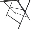 Set Tavolo Pieghevole e 4 Sedie da Giardino in Metallo Nero 80x80x75 cm 