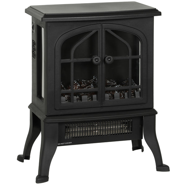 Camino Elettrico da Terra 900-1800W Vista su Tre Lati Fiamma 3D e Termostato Regolabile Nero sconto