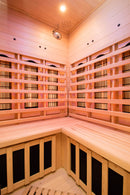 Sauna Finlandese ad Infrarossi 2/3 Posti 120x120 cm H190 in Legno di Abete Apollon 2C