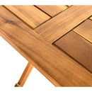 Set Tavolino e 2 Sedie Pieghevoli da Giardino in Legno con Cuscini Genova