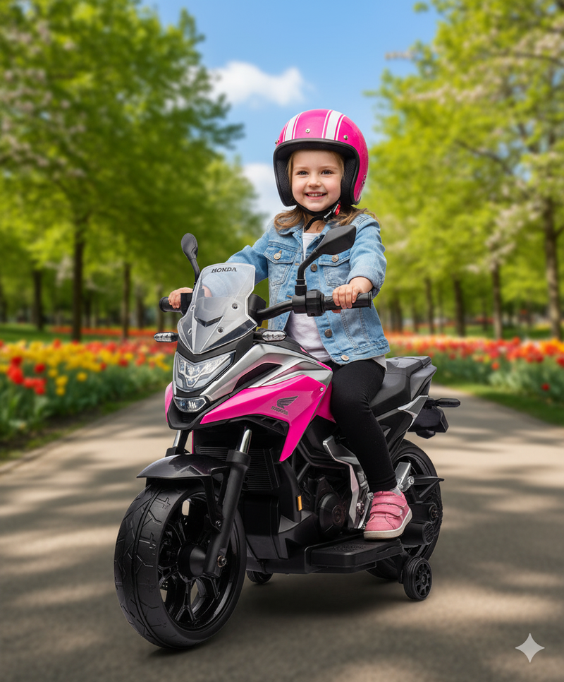 Moto Elettrica per Bambini 12V con Licenza Honda NC 750 Rosa