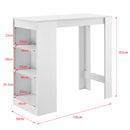 Tavolo Consolle Alto da Bar con 3 Ripiani Bianco Penisola Cucina