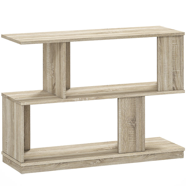 sconto Tavolino da Caffè Moderno a S con 3 Ripiani per Soggiorno 90x30x61 cm in MDF Color Legno