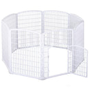Recinto per Animali Domestici Cani Gatti Ø180 cm in Plastica  Bianco