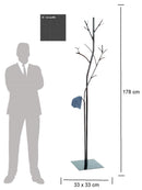 Appendiabiti da Terra 33x33x178 cm in Ferro Battuto Vasconi Platano Grafite