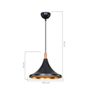 Lampada a sospensione Kano nero oro 