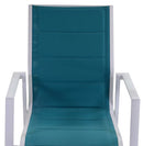 Sedia da Giardino 61x60x98cm in Alluminio Charlotte Bianca e Turchese