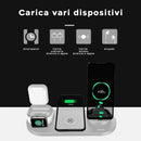Stazione di Ricarica Wireless 6 in 1 Compatibile per  iPhone AirPods Apple Watch Bianco