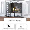 Parascintille con Antine 88x30x89 cm in Metallo Nero
