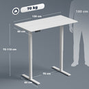 Scrivania Regolabile in Altezza Elettricamente 120x60x72-118 cm con Funzione Memoria in Legno e Acciaio Bianco      