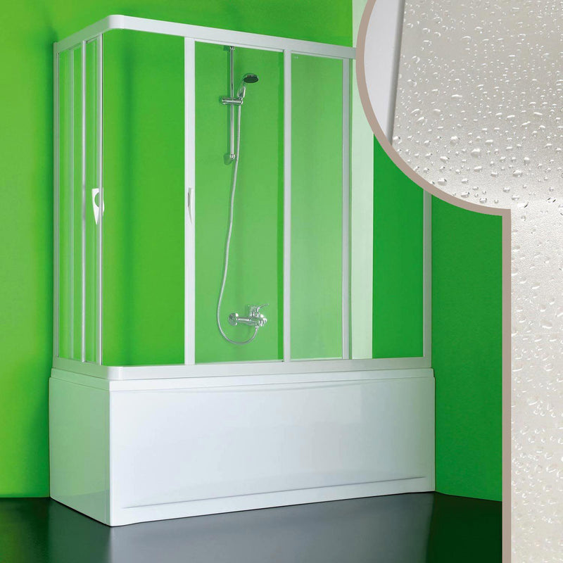 Sopravasca Angolare 2 Lati 2 Ante Scorrevoli in PVC H150 cm Dorini Bianca Varie Misure