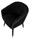 Poltrona Paris 62x58x78 cm in Legno Spugna Metallo e Poliestere Nero e Oro