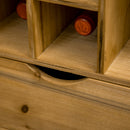 Portabottiglie 14 Bottiglie con Cassetto 50,8x50,8x111 cm in Legno e Metallo Marrone Scuro