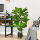 Pianta Artificiale H95 cm 33 Foglie con Vaso Verde