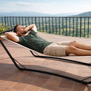 Amaca da Giardino Autoportante 210x80x65 cm con Cuscino Seduta Ergonomica e Resistente Struttura in Metallo Beige      