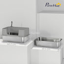 Lettiera per Gatti XL in Acciaio Inox con Paletta Lati Alti Antiperdita Antiodore Fino a 7 kg Grigio      